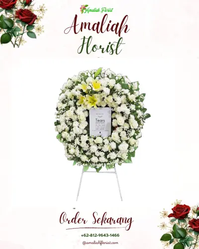 Krans Bunga Duka Cita di Swasana Wedding K-link Tower